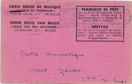 36129# CARTE FRANCHISE CROIX ROUGE ROODE KRUIS BELGIQUE COLIS DU PRISONNIER ACCUSE RECEPTION BRUXELLES 1943 ATTERT - WW II (Covers & Documents)