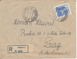 Yugoslavia Registered Cover Sent To Czechoslovakia Sarajevo 24-11-1946 Single Franked - Covers & Documents