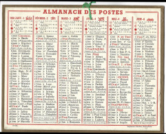 Almanach  Calendrier  P.T.T  -  La Poste -  1958 - - Formato Grande : 1941-60