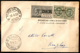 Regno - Posta Aerea - 1928 (10 Giugno) - Sesto Calende Kingbay - Longhi 1819 - Aerogramma Con Al Retro Gli Annulli Del R - Otros & Sin Clasificación