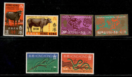 Oltremare - Hong Kong - 1973/1977 - Nuovo Anno (266/267 + 316/317 + 329/330) - Insieme Di 3 Serie Complete Del Periodo - - Sonstige & Ohne Zuordnung