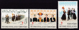 Finnland, 1976, 790/92, MNH **, Bekämpfung Der Tuberkulose. Hochzeit. - Unused Stamps