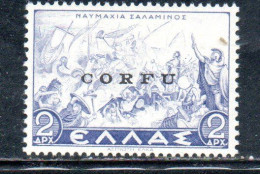 CORFU' 1941  SOPRASTAMPATO  DI GRECIA OVERPRINTED GREECE 2 DRACME MNH - Corfou