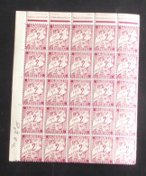 ALGERIE - 1942 - Taxe TT N°YT. 26 - Type Duval 2f Lilas-rose - Bloc De 25 Bord De Feuille - Neuf Luxe ** / MNH - Timbres-taxe