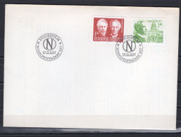 Sweden 1977 FDC Nobel Price WInners - Lettres & Documents