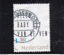 Netherlands Pay Bas Hello Baby Van De Ven Used - Personalisierte Briefmarken