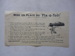 VIEUX PAPIERS - NOTICE : Mise En Place Du "FIX-O-TOIT" - Material Y Accesorios