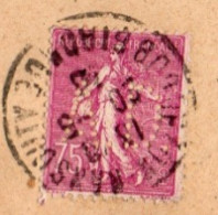 Perforation AD Sur Semeuse A. DEROME Bavay - Storia Postale