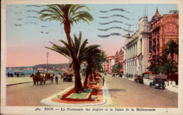 NICE    ( ALPES MARITIMES )   LA PROMENADE DES ANGLAIS ET LE PALAIS DE LA MEDITERRANEE - Straßenverkehr - Auto, Bus, Tram