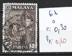 MALAISIE PAHANG 67 Oblitéré Côte 0.30 € - Pahang