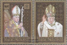 Vatikanstadt 1617-1618 (complete Issue) Unmounted Mint / Never Hinged 2008 Pope Travels 2007 - Ungebraucht