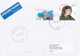 TURQUIE -2002 - Lettre De KIZILAY Pour SAUSSET LES PINS-13 (France)-- Beaux Timbres Sur Lettre....cachet - Brieven En Documenten