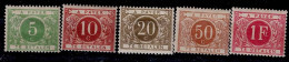 BELGIUM  1895 POSTAGE DUE MI No 3-7 MLH VF!! - Sonstige & Ohne Zuordnung