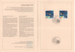 Germany Deutschland 1991-20 Europa-Marken CEPT Weltraumfahrt Fernmeldesatellit Kopernikus, Cosmos Space Satellite, Bonn - 1991-2000