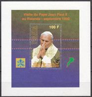 Rwanda Ruanda 1990 OBCn° Bloc 107 *** MNH  Cote 30  Visite Du Pape Jean-Paul II - Ungebraucht