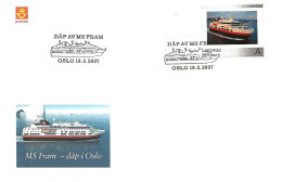 Norge Norway  2007  Dåp Av MS FRAM Oslo 19.6.2007  - My Stamp With Fram, Mi 1588 Special Cancellation - Brieven En Documenten