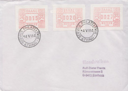 Postal History Cover: Greece Cover With Automat Stamps - Automatenmarken [ATM]