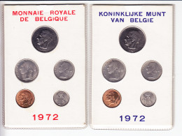 Monnaie Royale De Belgique 1972 Koninklijke Munt Van België. 2 Cartes De 5 Pièces Non Circulées - FDC, BU, BE, Astucci E Ripiani