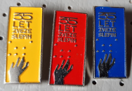 Blind Federation Of Slovenia 35 Years Braille Blind Persons Pins - Medizin