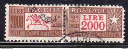 ITALIA REPUBBLICA ITALY REPUBLIC 1955 1979 PACCHI POSTALI PARCEL POST STELLE STARS LIRE 2000 USATO USED OBLITERE' - Colis-postaux