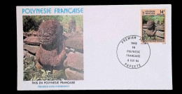 CL, FDC, 1 Er Jour, Polynésie Française, Papeete, 8 Fév. 84, Tikis En Polynésie Française - Covers & Documents