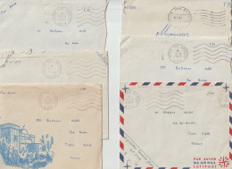 MP 142 . 8 Enveloppes, Courriers . Cachet . 6 Poste Aux Armées AFN . 2 * . 1967 . Algérie . - Guerre D'Algérie