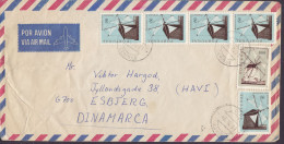 Portugal Por Avion Air Mail CAMINHA 1971 Cover Letra ESBJERG Denmark 4-Stripe & Mill Mühle Moulin Stamps - Brieven En Documenten