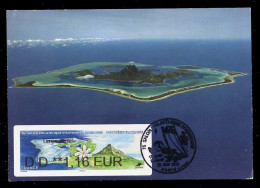 FRANCE (2023) Carte Maximum Card ATM LISA - Polynésie Française Tahiti Bora Bora - 76e Salon Philatélique Automne Paris - 2020-…