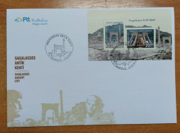 AC - TURKEY BLOCK STAMP FDC - SAGALASSOS ANCIENT CITY 22 FEBRUARY 2024 - FDC