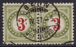 Schweiz: Portomarke SBK-Nr. 16DbIIK (Rahmen Olivgrün, Type II, 1892-1893) Im Paar, Gestempelt - Taxe