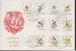 1988 SAN MARINO - Serie Completa " Uccelli " Del 1972. - Storia Postale