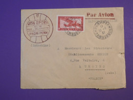 DJ 1 INDOCHINE BELLE  LETTRE PRIVEE  1937 PAR AVION PHNOM PENH A TROYES FRANCE    ++AFF. INTERESSANT++ + - Briefe U. Dokumente