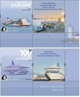 Finland 2019 Modern Ships Of The Baltic Sea Peterspost Set Of 2 Stamps With Labels MNH - Ungebraucht