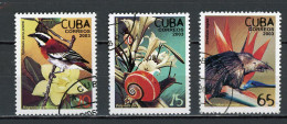 CUBA -  FAUNE ET FLORE  N°Yt 4086+4087+4088 Obli. - Usados