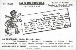 Poste - Buvard (numéroté) La BOURBOULE - Facteur Vacances 10 Septembre 1954 - Thermalisme Thermal  Asthme Peau - - P