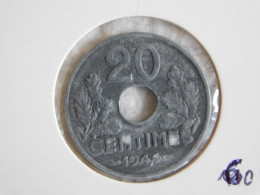 France 20 Centimes 1944 ÉTAT FRANÇAIS LÉGÈRE (432) - 20 Centimes