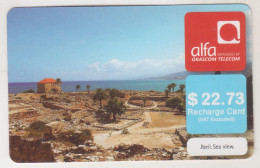 LEBANON - Jbeil Sea View , Alfa Recharge Card 22.73$, Exp.date 16/07/14, Used - Lebanon