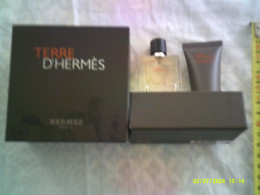 Coffret 2 Miniature Vaporisateur Parfum Hermes - EDT - Terre D'hermes Plein 12,5ml + Tube Emulsion Apres Rasage 15ml - Miniatures Men's Fragrances (in Box)