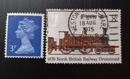 Grande Bretagne 1971 & 1975 Queen Elizabeth II & 1975 Locomotives   Perforation: 14¾ X 14¼ - Gebruikt