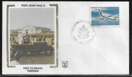 Brazil.   Pastoral Visit Of Pope John Paul II To Teresina.  Special Cancellation On Cachet Special Envelope - Lettres & Documents