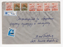 1993. YUGOSLAVIA,SERBIA,BELGRADE LOCAL MAIL,RECORDED,COVER,INFLATION,INFLATIONARY MAIL,1500 DIN ADDITIONAL STAMP - Brieven En Documenten