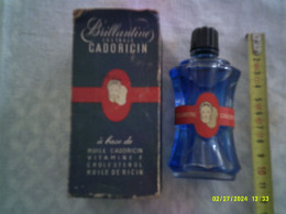 Joli Flacon Ancien - Cadoricin - Brillantine - Flacon Double Azuré-- Pleine - Boite Abimée - Miniatures (avec Boite)