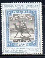 SUDAN SOUDAN 1948 CAMEL POST SERVIZIO POSTALE A CAMMELLO STAMP JUBILEE 2p MLH - Sudan (...-1951)