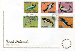 FDC  COOK  ISLANDS, Dolphins   /    Lettre De Premiére Jour, Dauphins   1984 - 2 - Dolphins