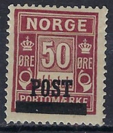 Norway, 1929, Michel #148, POST Overprint - Ungebraucht