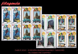 CUBA. BLOQUES DE CUATRO. 2021-13 EMISIÓN AMÉRICA UPAEP. TURISMO - Unused Stamps