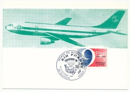 Carte Philatélique - Oblit Temporaire "Premier Vol Mulhouse Dakar Par Airbus Air France" - Mulhouse 1984 - Premiers Vols