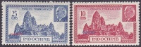 Colonie Fr. Maréchal Pétain Détail De La Série ** Indochine N° 222 Et 223 Temple D'Angkor - 1941 Série Maréchal Pétain