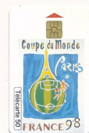 Télécarte France (04/98) Coupe Du Monde Foot 98 -Paris  (visuel, Puce,  état, Unités, Etc Voir Scan) + Port - Sin Clasificación