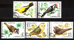 RUSSIA - 1979 - Oiseaux  - Mi 4883/87 (O) - Usati